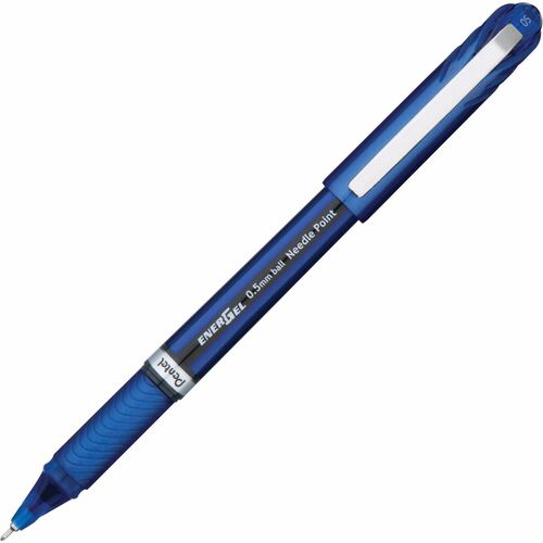 Pentel EnerGel NV Liquid Gel Pens - Fine Pen Point - 0.5 mm Pen Point Size - Needle Pen Point Style - Blue Gel-based Ink - Blue Barrel - Metal Tip