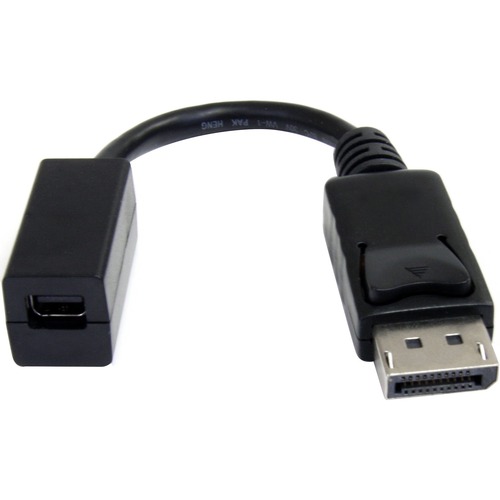 StarTech.com 6in (15cm) DisplayPort to Mini DisplayPort Cable, 4K x 2K Video, DP Male to Mini DP Female Adapter Cable, DP to mDP 1.2 - 6in DisplayPort to Mini DisplayPort cable extension; 4K x 2K video (3840x2400p 60Hz); mDP 1.2/21.6 Gbps/HBR2/8Ch Audio -