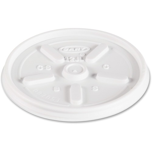 Dart Vented Hot Cup Drinking Lids - Round - Foam, Plastic - 1000 / Carton - White