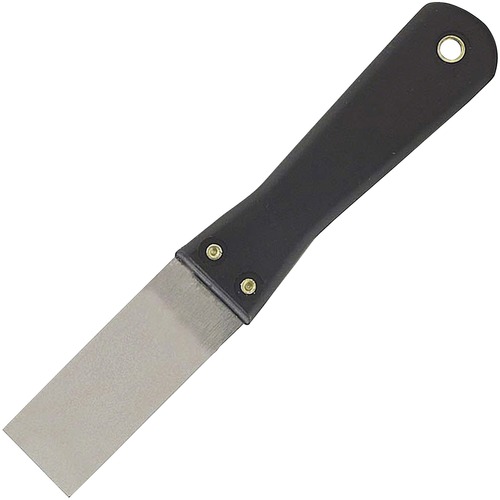 Great Neck Stiff Blade Putty Knife - 1.25" Blade - Black Plastic Handle - 0.7" Height x 1.1" Width x 8.1" Length - Durable - 1Each