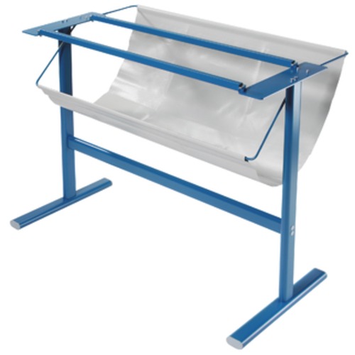 Dahle 796 Trimmer Stand w/Paper Catch - 34.5" Height x 14" Width - Steel, Vinyl - Blue