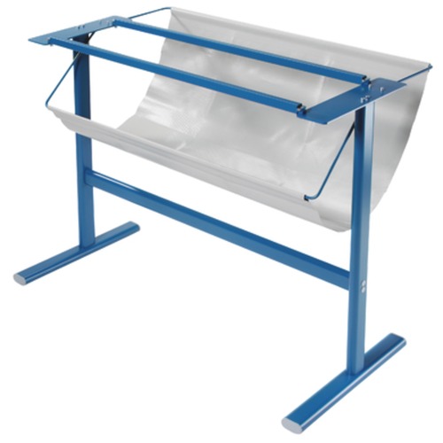 Dahle 798 Trimmer Stand w/Paper Catch - 34.5" Height x 14" Width - Steel, Vinyl - Blue