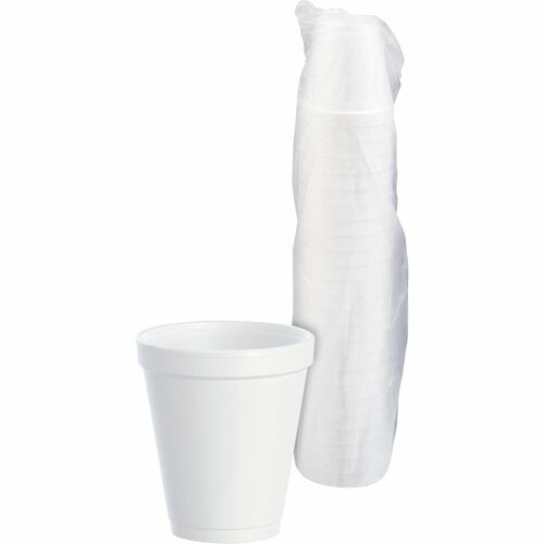 Dart Small Drink Cup - 8 fl oz - 25 / Bag - White - Foam - Tea, Coffee, Juice, Soft Drink, Hot Drink, Cold Drink, Cappuccino, Hot Chocolate