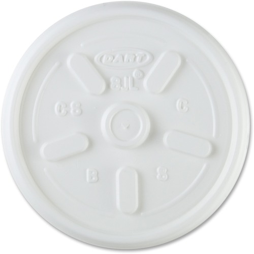 Dart Vented Hot Cup Lid - Plastic - 1000 / Carton - White, Translucent