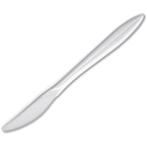 Dart Style Setter Medium-weight Plastic Cutlery - 1 Piece(s) - 1000/Carton - Dinner Knife - 1 x Dinner Knife - White