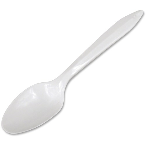 Dart Style Setter Medium-weight Plastic Cutlery - 1000/Carton - Teaspoon - Disposable - White