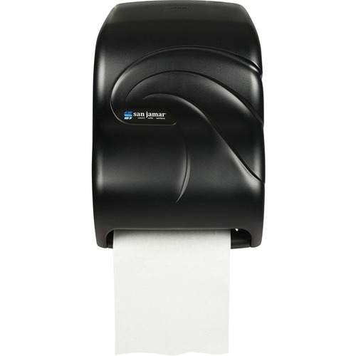 San Jamar Infinity System Towel Dispenser - Touchless Dispenser - 2 x Roll - 16.5" Height x 11.7" Width x 9.3" Depth - Plastic - Black - Impact Resistant, Long Lasting, Break Resistant, Lockable - 1 Each