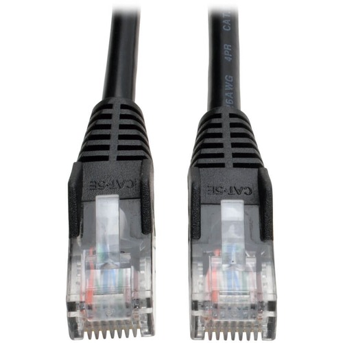 Tripp Lite 15ft Cat5e / Cat5 Snagless Molded Patch Cable RJ45 M/M Black 15' - Category 5e - 15ft - 1 x RJ-45 Male Network - 1 x RJ-45 Male Network - Black
