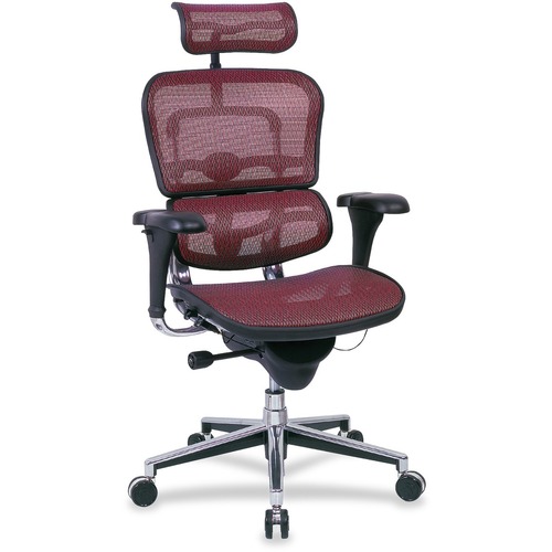 Eurotech Ergohuman ME7ERG Multifunction Executive Chair - Red Seat Color - Fabric Seat Material - 5-star Base - 1 Each