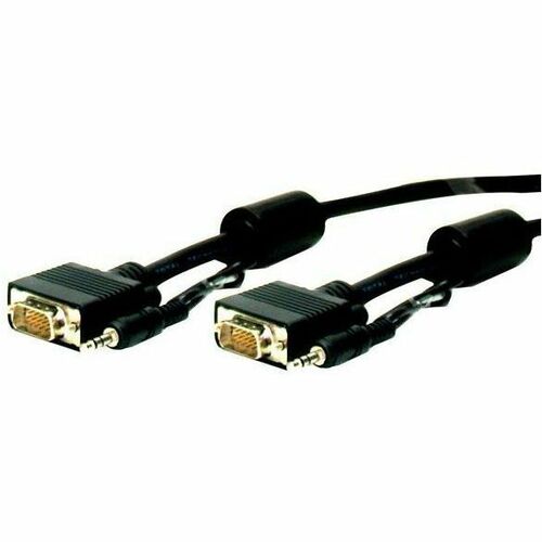 Comprehensive Standard Series HD15 Plug to Plug cable w/Audio 10ft - 10 ft Mini-phone/VGA A/V Cable for Audio/Video Device - First End: 1 x 15-pin HD-15 - Male, 1 x Mini-phone Stereo Audio - Male - Second End: 1 x 15-pin HD-15 - Male, 1 x Mini-phone Stere