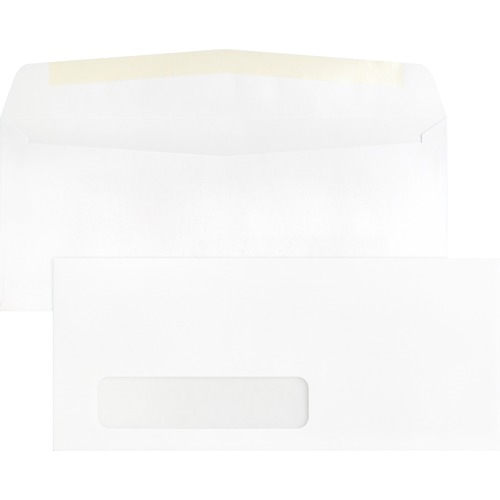 Business Source Economical No. 10 Window Envelope - Single Window - #10 - 9 1/2" Width x 4 1/8" Length - 24 lb - 500 / Box - White - Business Envelopes - BSN42251