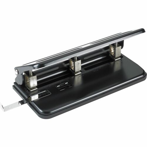 Heavy-duty 3-hole Punch - 3 Punch Head(s) - 30 Sheet of 20lb Paper - 9/32" Punch Size - Black