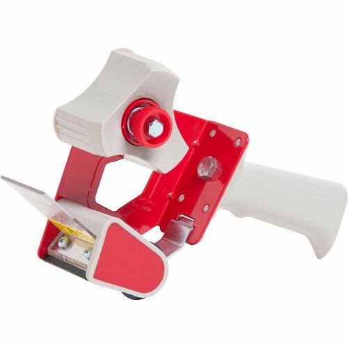 Business Source Pistol Grip Tape Dispenser - 3" Core - Adjustable Tension Mechanism - Red - 1 Each