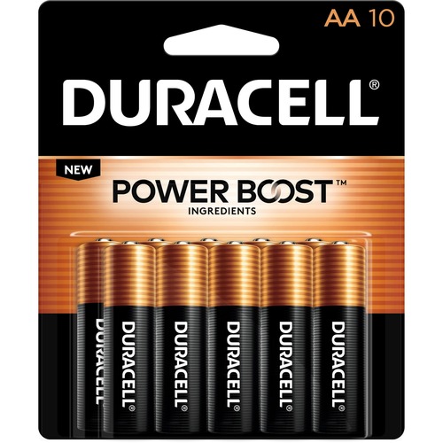 Duracell Coppertop Alkaline AA Batteries - For Multipurpose - AA - 1.5 V DC - 10 / Pack