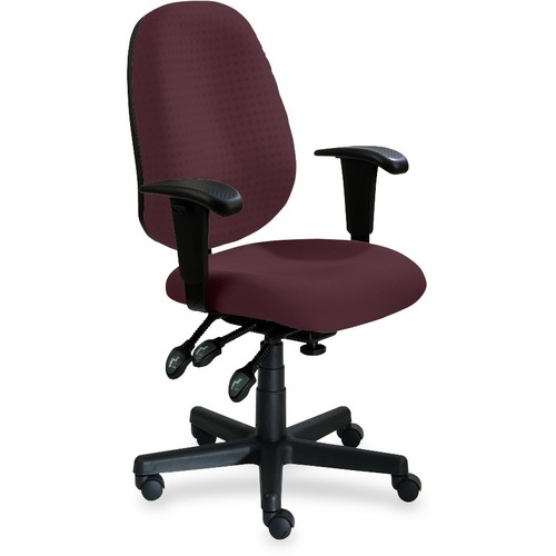 9 to 5 Seating Agent 1660 Mid-Back Task Chair with Arms - 27" x 24.5" x 44.5" - Polyester Plum Seat