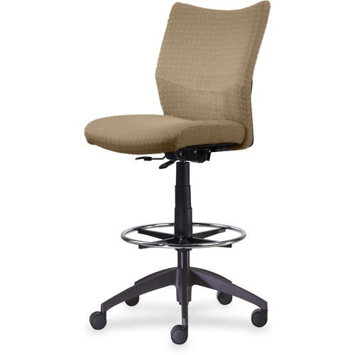 9 to 5 Seating Bristol 2366 Armless Drafting Stool - 24.5" x 27.5" x 53" - Polyester Champagne Seat