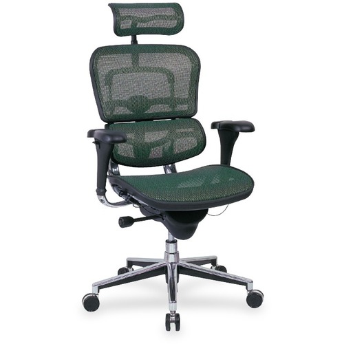 Eurotech Ergohuman ME7ERG Multifunction Executive Chair - Green Seat Color - Fabric Seat Material - 5-star Base - 1 Each