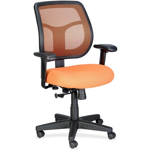 Eurotech Apollo MT9400 Mesh Back Task Chair - Orange Seat Color - Fabric Seat Material - 5-star Base - 1 Each