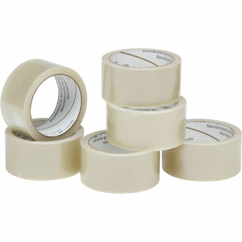 SKILCRAFT 7510-01-579-6871 Packaging Tape - 55 yd Length x 2" Width - Polypropylene - 1.90 mil - Acrylic Backing - 6 / Pack - Clear