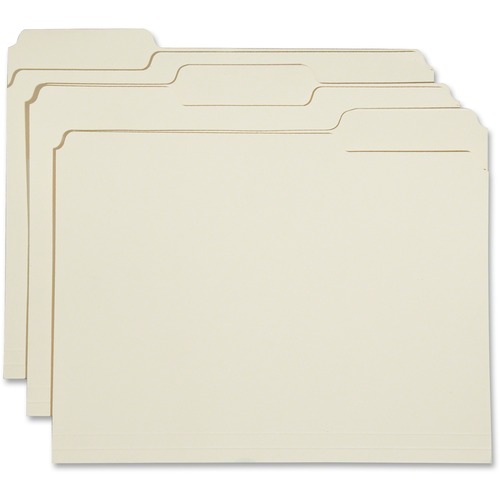 SKILCRAFT 7530-01-583-0556 Reinforced Top Tab File Folder - 8 1/2" x 11" - 3/4" Expansion - Top Tab Location - Assorted Tab Position - Manila - 30% Recycled - 100 / Box