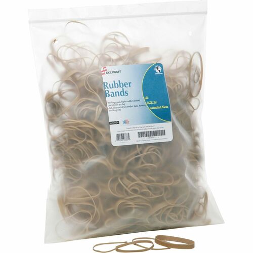SKILCRAFT 7510015783514 Sterling Grade Rubber Band - Size: 54 - 1 Bag - Natural
