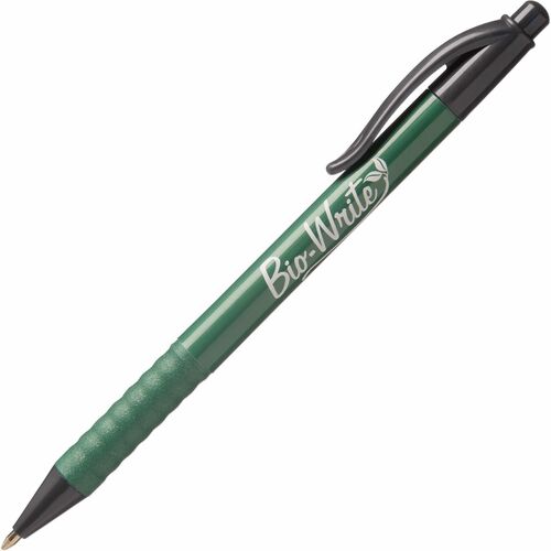 SKILCRAFT Bio-Write 7520-01-578-9305 Ballpoint Pen - Medium Pen Point - Refillable - Retractable - Black - Bioplastic Barrel - 1 Dozen