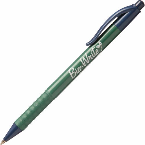 SKILCRAFT Bio-Write 7520-01-578-9301 Ballpoint Pen - Medium Pen Point - Refillable - Retractable - Blue - Bioplastic Barrel - 1 Dozen
