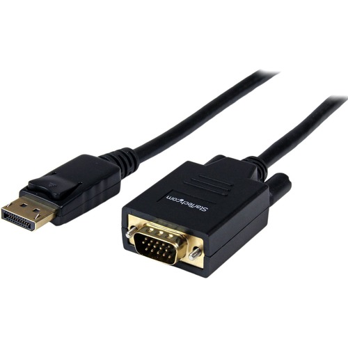 StarTech.com 6ft (1.8m) DisplayPort to VGA Cable, Active DisplayPort to VGA Adapter Cable, 1080p Video, DP to VGA Monitor Converter Cable - 6ft/1.8m Active DisplayPort to VGA cable HBR2 | 2048x1280/1080p 60Hz | EDID/DDC - Video adapter cable prevents sign