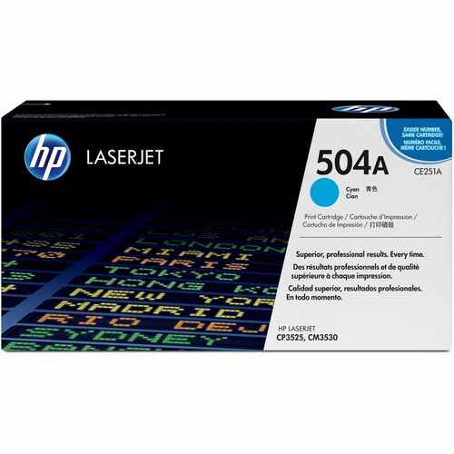 HP 504A (CE251AG) Original Laser Toner Cartridge - Single Pack - Cyan - 1 Each - 6000 Pages