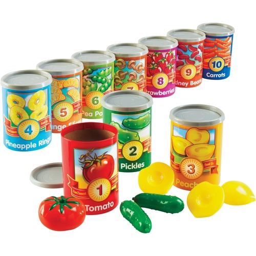 Learning Resources 1-10 Counting Cans Set - Theme/Subject: Learning - Skill Learning: Counting, Number, Sorting, Vocabulary, Motor Skills, Mathematics - 3 Year - 55 Pieces