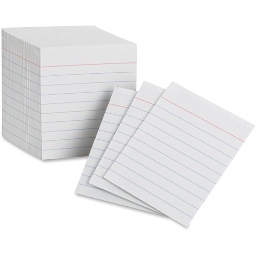 Oxford Mini Ruled Index Cards - 200 Sheets - Both Side Ruling Surface - Ruled Red Margin - 85 lb Basis Weight - 3" x 2 1/2" - White Paper - Acid-free - 200 / Pack