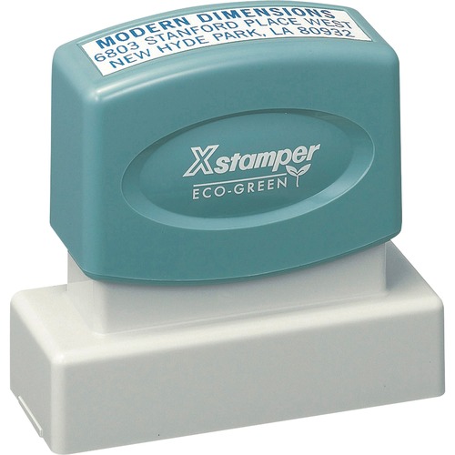 Xstamper Large Business Address Stamp - Message Stamp - 0.59" Impression Width x 2.01" Impression Length - 50000 Impression(s) - Recycled - 1 Each