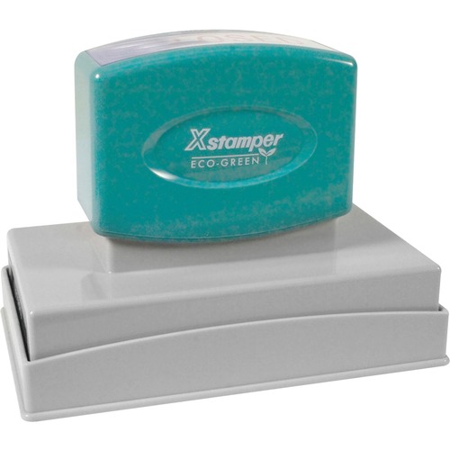 Xstamper Pre-inked Personalized Custom Stamp - Message Stamp - 1.57" Impression Width x 3.94" Impression Length - 50000 Impression(s) - Recycled - 1 Each