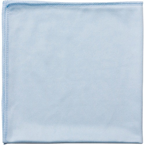 Rubbermaid Commercial Hygen Microfiber Cloths - For Glass, Mirror - 16" Length x 16" Width - 12 / Carton - Durable, Absorbent, Hypoallergenic, Lint-free, Non-abrasive, Reusable, Washable, Chemical Resistant, Fragrance-free, Bleach-safe - Blue