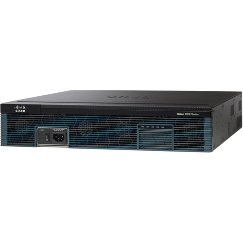 Cisco 2921 Integrated Services Router - 3 Ports - PoE Ports - Management Port - 12 - 512 MB - Gigabit Ethernet - 2U - Rack-mountable - 90 Day