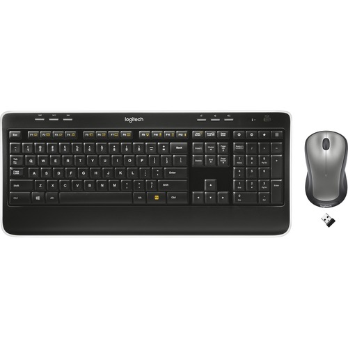 Logitech MK520 ADVANCED Wireless Keyboard & Mouse Combo - USB Wireless RF Keyboard - USB Wireless RF Mouse - Optical - Scroll Wheel - AA - Compatible with Computer for PC - 1 Pack