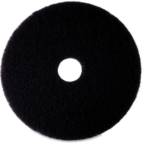 3M High Productivity Pad - 17" Diameter - 5/Carton x 17" Diameter - Fiber - Black