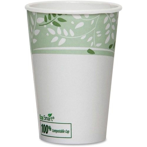 Dixie Viridian PLA-Lined Paper Hot Cups by GP Pro - 50 / Pack - 12 fl oz - 20 / Carton - White, Green - Paper - Hot Drink, Beverage