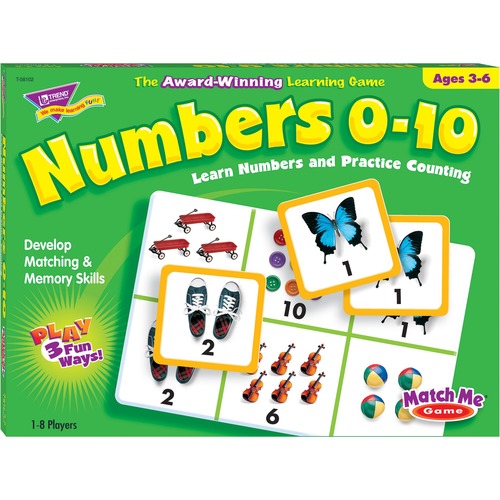 Trend Match Me Numbers 0-10 Learning Game - Educational - 1 to 8 Players - 1 Each