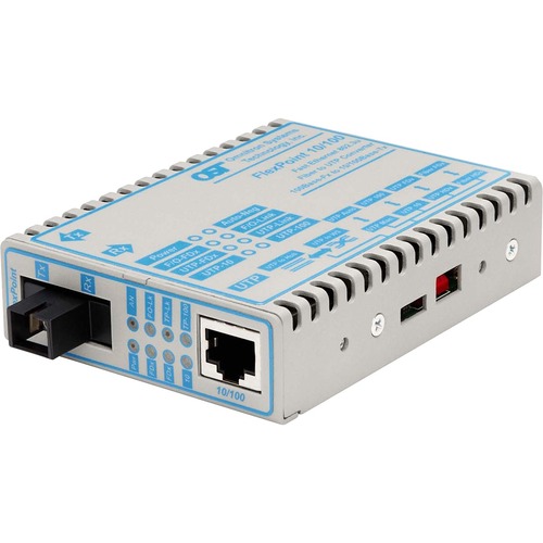 FlexPoint 10/100 Ethernet Fiber Single-Fiber Media Converter RJ45 SC Single-Mode BiDi 20km - 1 x 10/100BASE-TX; 1 x 100BASE-BX-D; (1550/1310); US AC Powered; Lifetime Warranty
