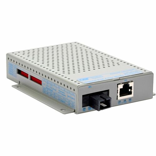 OmniConverter 10/100 PoE+ Ethernet Single-Fiber Media Converter Switch RJ45 SC Single-Mode BiDi 20km - 1 x 10/100BASE-TX; 1 x 100BASE-BX-U (1310/1550); US AC Powered; Lifetime Warranty
