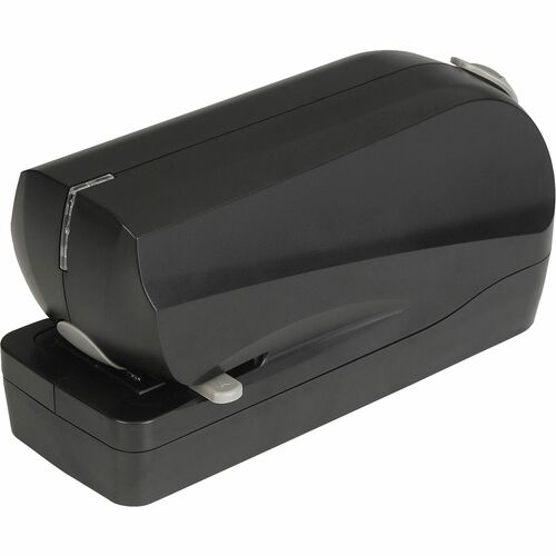 Business Source Electric Flat Clinch Stapler - 20 of 20lb Paper Sheets Capacity - 210 Staple Capacity - Full Strip - 6 x AA Batteries - Battery Included - 1 Each - Black