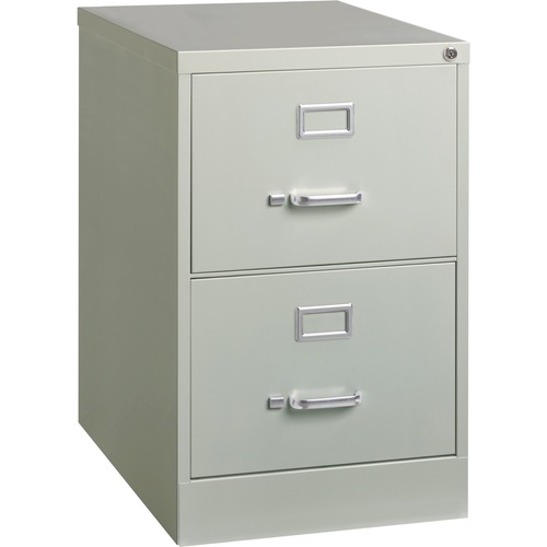 Lorell Fortress Series 26-1/2" Commercial-Grade Vertical File Cabinet - 18" x 26.5" x 28.4" - 2 x Drawer(s) for File - Legal - Vertical - Lockable, Ball-bearing Suspension, Heavy Duty - Light Gray - Steel - Recycled