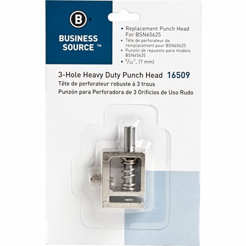 Business Source 9/32" Replacement Punch Head - 0.28" - Silver - 1 Each