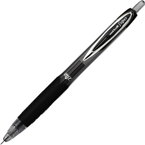 Uni-Ball 207 Medium Needle Point Pens - Medium Pen Point - 0.7 mm Pen Point Size - Needle Pen Point Style - Retractable - Black Gel-based Ink - Black Barrel - 1 Each - Ballpoint Retractable Pens - UBC1754843