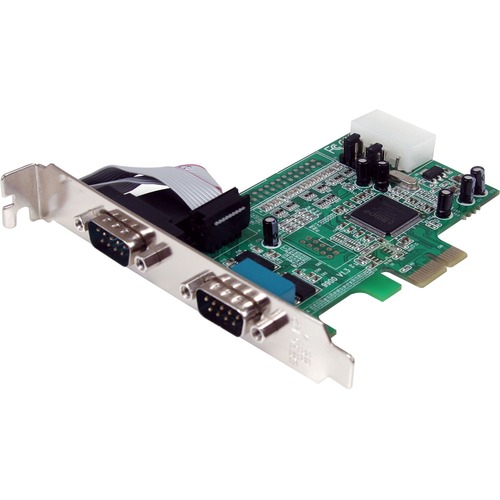 StarTech.com 2-port PCI Express RS232 Serial Adapter Card - PCIe to Dual Serial DB9 RS-232 Controller - 16550 UART - Windows and Linux - 2-port PCI Express RS232 serial controller card 16550 UART/ASIX MCS9922CV-AA - Bi-directional speeds 460.8Kbps/port | 