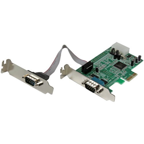 StarTech.com 2 Port Low Profile PCI Express Serial Card - 16550 - Add 2 high-speed RS-232 serial ports to your low profile/small form factor computer with a PCI Express expansion slot - pci express serial card - pci-e serial card - pci express RS232 - rs2