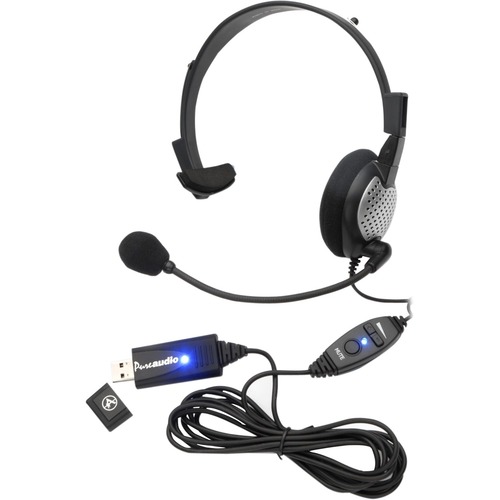 Andrea NC-181 VM USB On-Ear Mono (Monaural) Headset - Mono - USB - Wired - 32 Ohm - 50 Hz - 20 kHz - Over-the-head - Monaural - Circumaural - 8 ft Cable - Noise Cancelling Microphone - PC Headsets & Accessories - ACFC1102230050