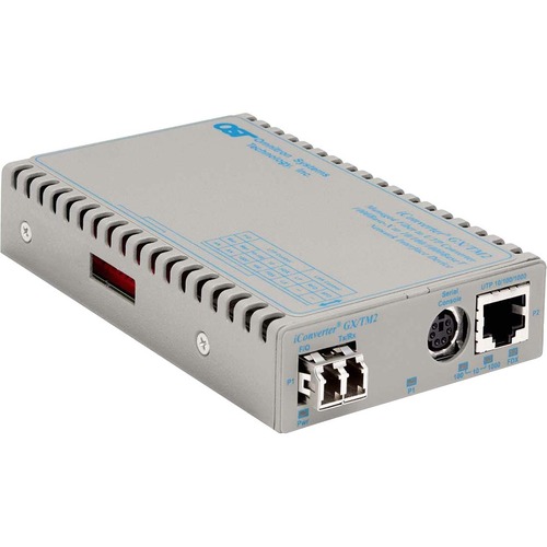 Omnitron Systems iConverter GX/TM2 8926N-0-BW Media Converter - 1 x Network (RJ-45) - 1 x LC Ports - DuplexLC Port - 10/100/1000Base-T, 100Base-BX - 0.55 km - Wall Mountable, Rail-mountable, Internal