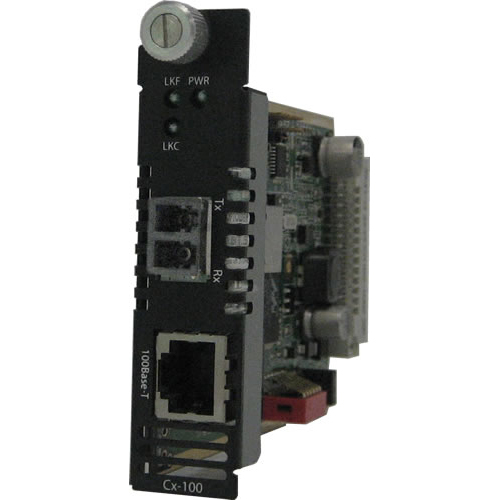 Perle CM-100-S2LC20 Fast Ethernet Media Converter - 1 x Network (RJ-45) - 1 x LC Ports - DuplexLC Port - 100Base-TX, 100Base-LX - 20 km - Internal